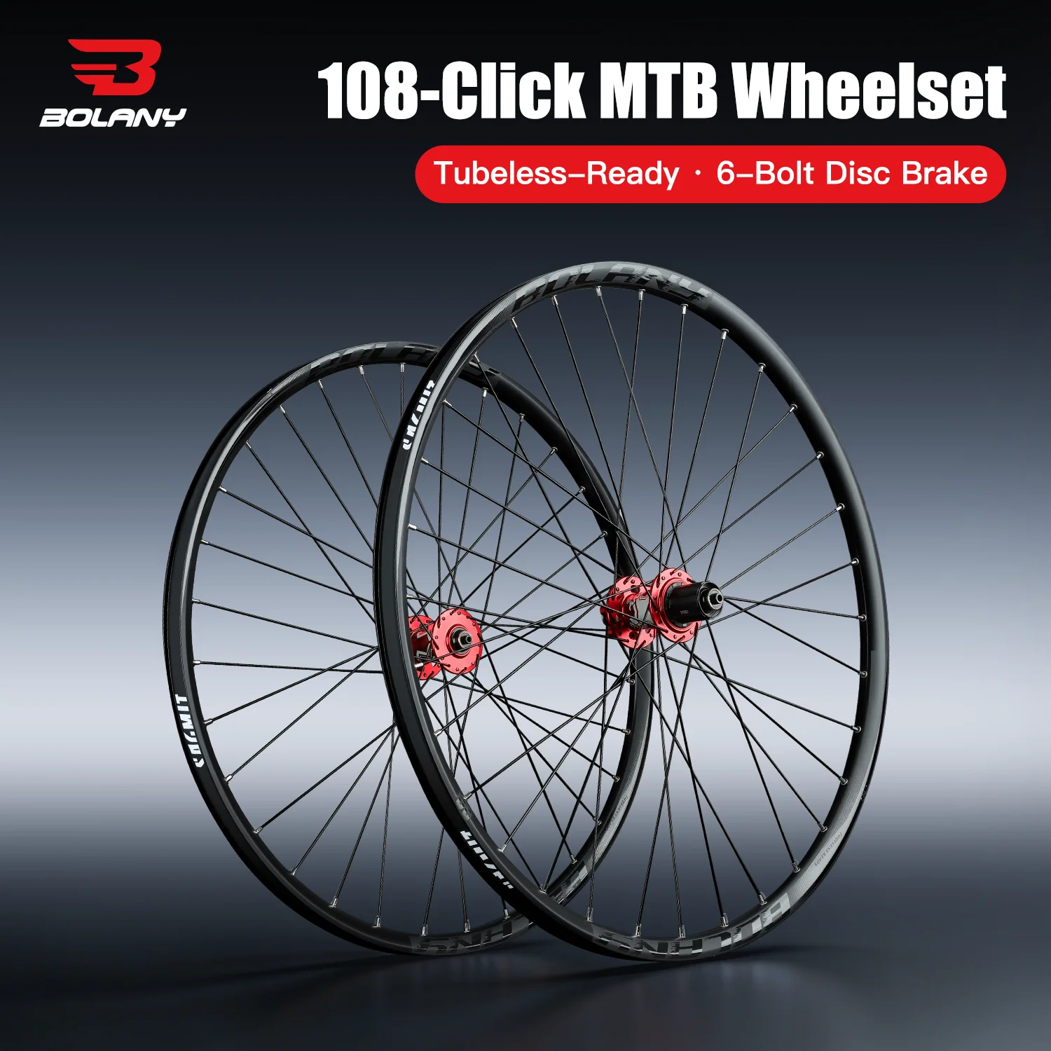BOLANY 26 27.5 29 Inch Wheelset Mountain Bike Quick-Release 9*100mm 32H XD MS Double Rim Disc Brake Wheelset MTB for HG