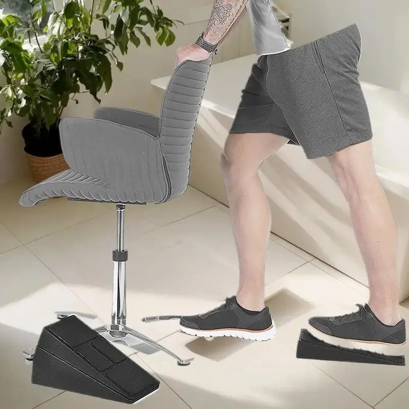 معدات اللياقة البدنية المتينة 3 في واحد - نقالة الساق، إسفين إسفنجي القرفصاء، لوح مائل لرفع الساق، ملحق إسفين اليوغا سهل التركيب #3