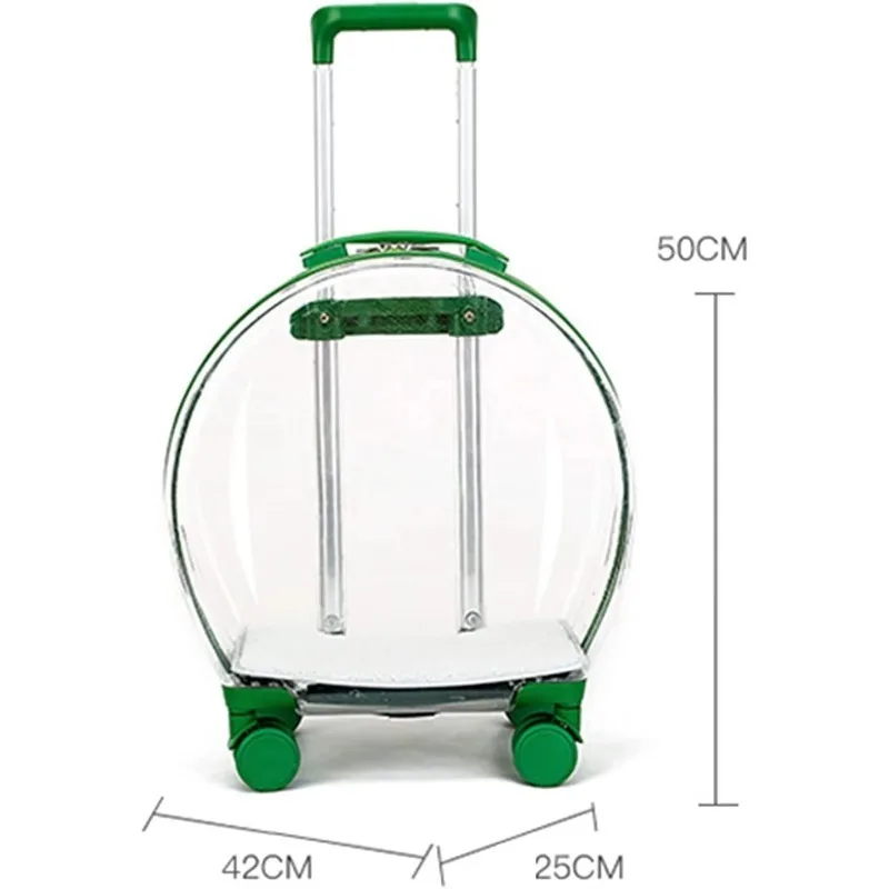 2026 Pet Transparent Case Dog Carrier Travel Outdoor Wheel Suitcase for Cat and Dog Pet Trolley Cat Stroller