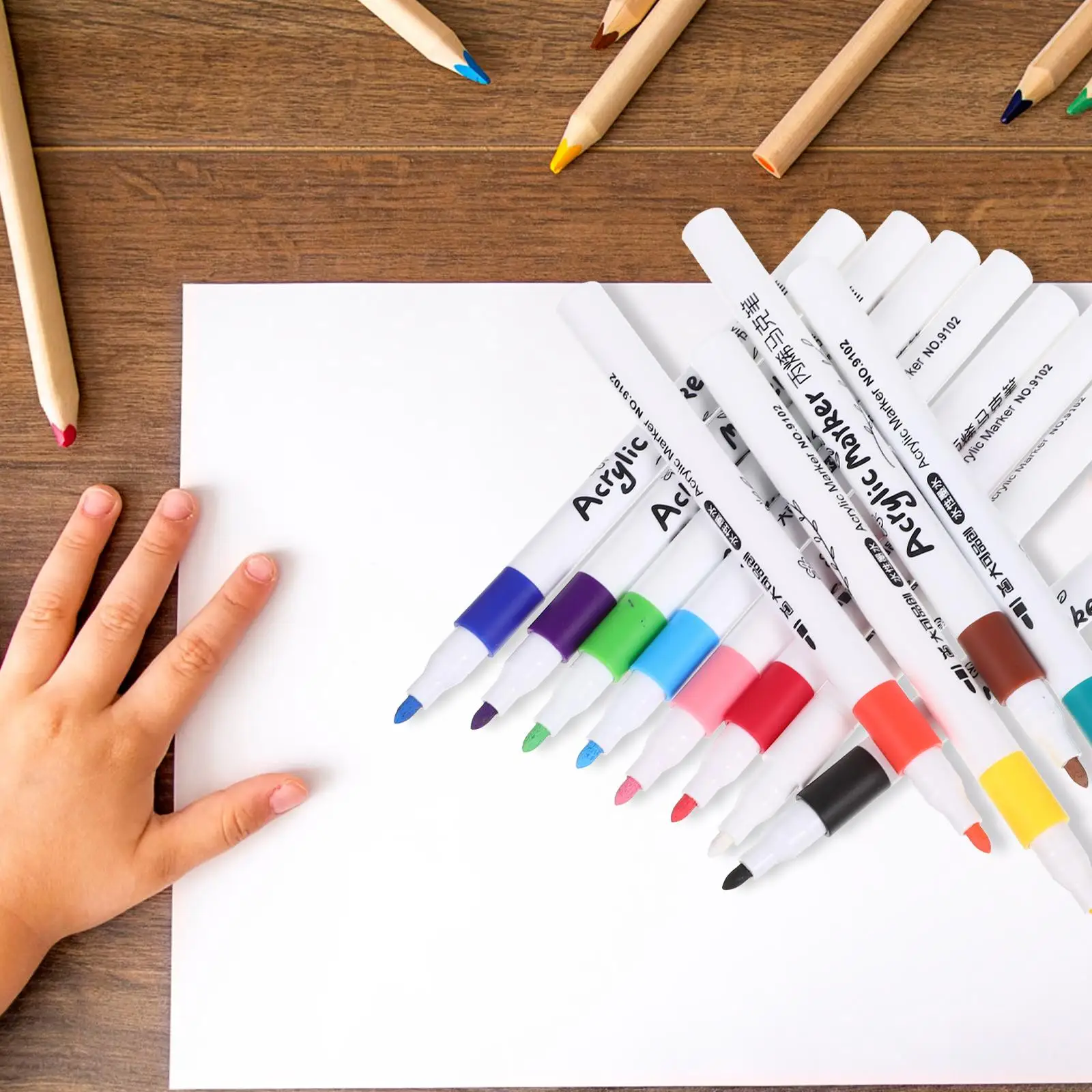 12 قطعة من أقلام تحديد الكتابة على الجدران، أقلام رسم مكتبية للحرف اليدوية، رسم الأطفال من البلاستيك ذو طرف رفيع