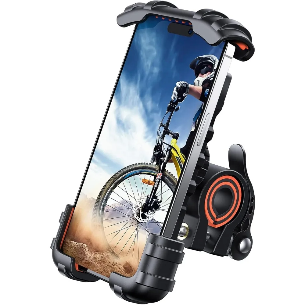 

Bike Phone Holder, Motorcycle Phone Mount - Motorcycle Handlebar Cell Phone Clamp, Scooter Phone Clip for iPhone 14 Plus/Pro Max