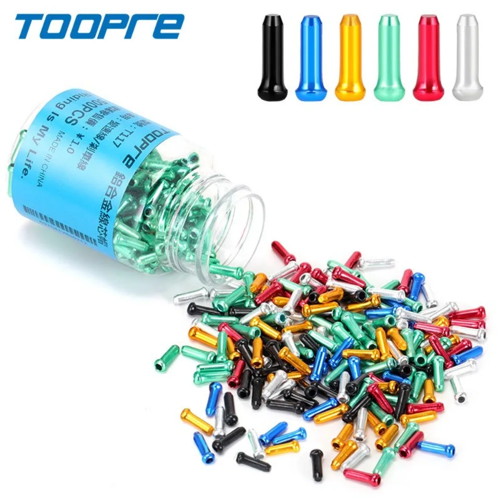 

50pcs TOOPRE Bicycle Cable End Caps Aluminum Multiple Colors Brake Shift Derailleur Cable Tips Cycling Accessories