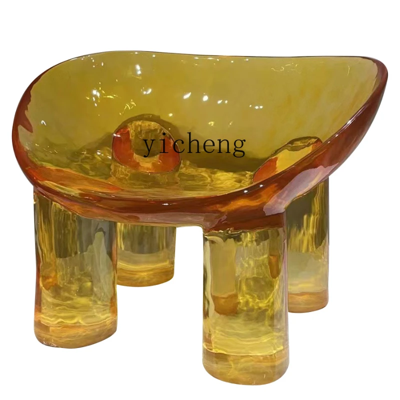 

Xl Transparent Resin Elephant Chair Stool Decoration Indoor Model Room Leisure Area Sculpture