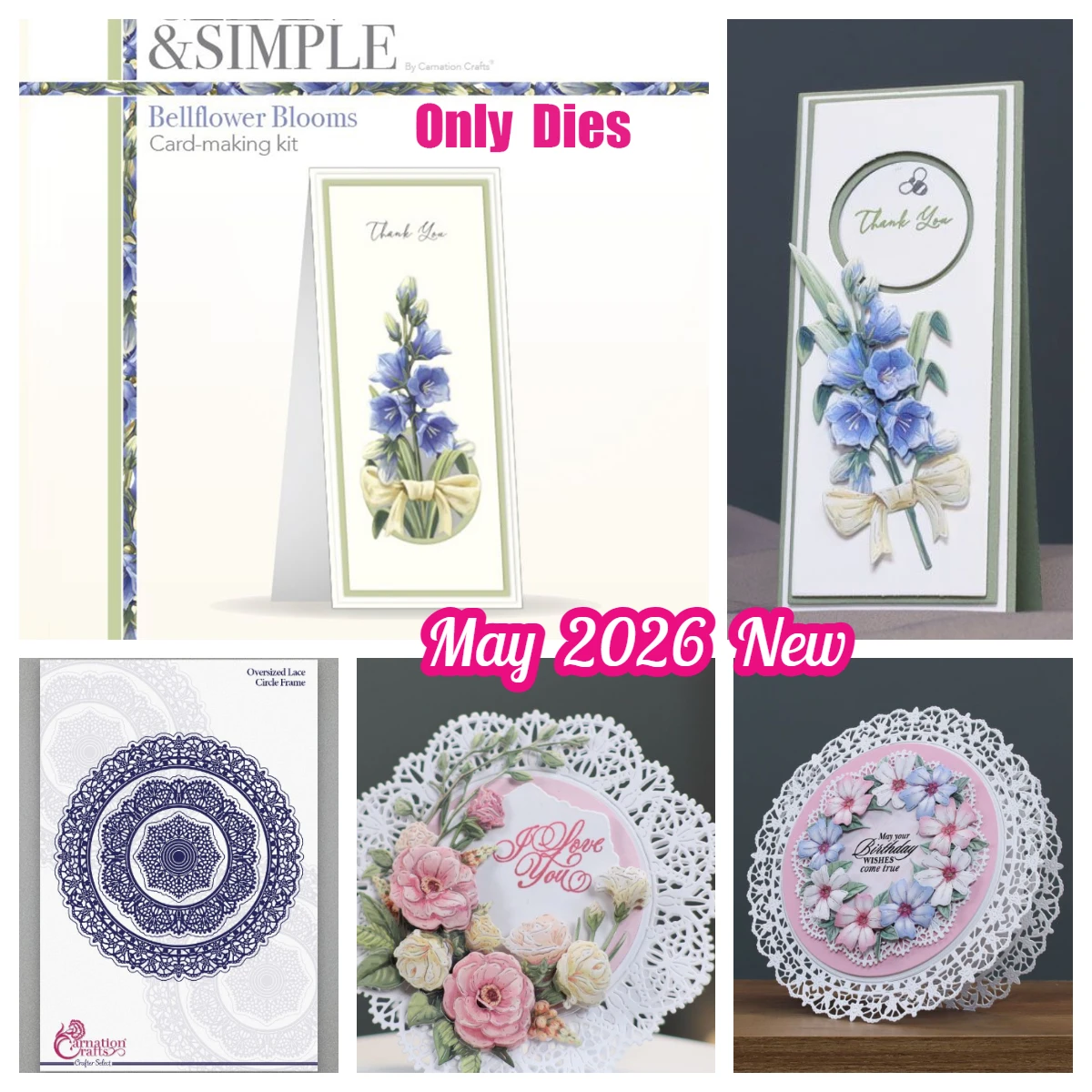 

Bellflower Blooms Only Oversized Lace Circle Frame Metal Cutting Dies for DIY Handmade Scrapbooking Greeting Card May 2026 New