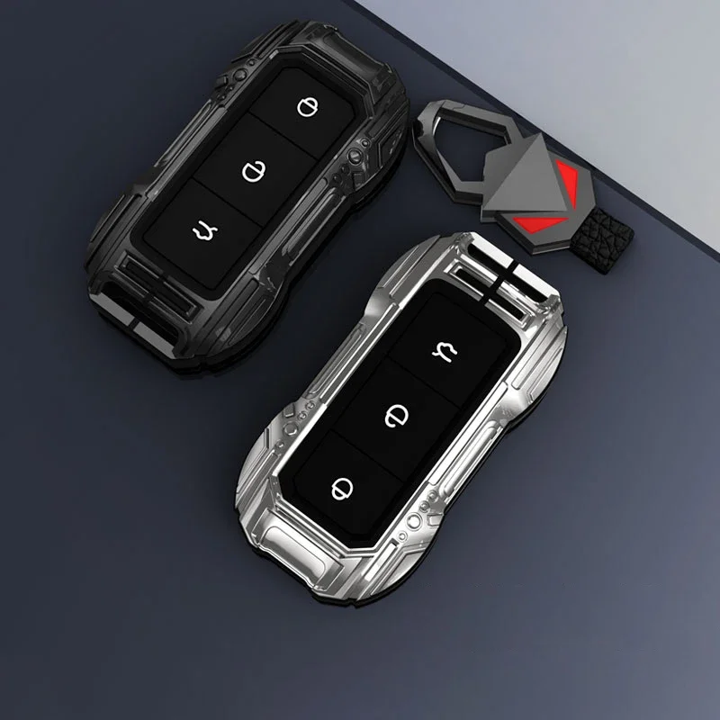 Car Zinc Alloy Silicone Key Case Cover Holder For Geely L6plus L7max Air 2023 Auto Protectvie Key Decoration Accessories Parts