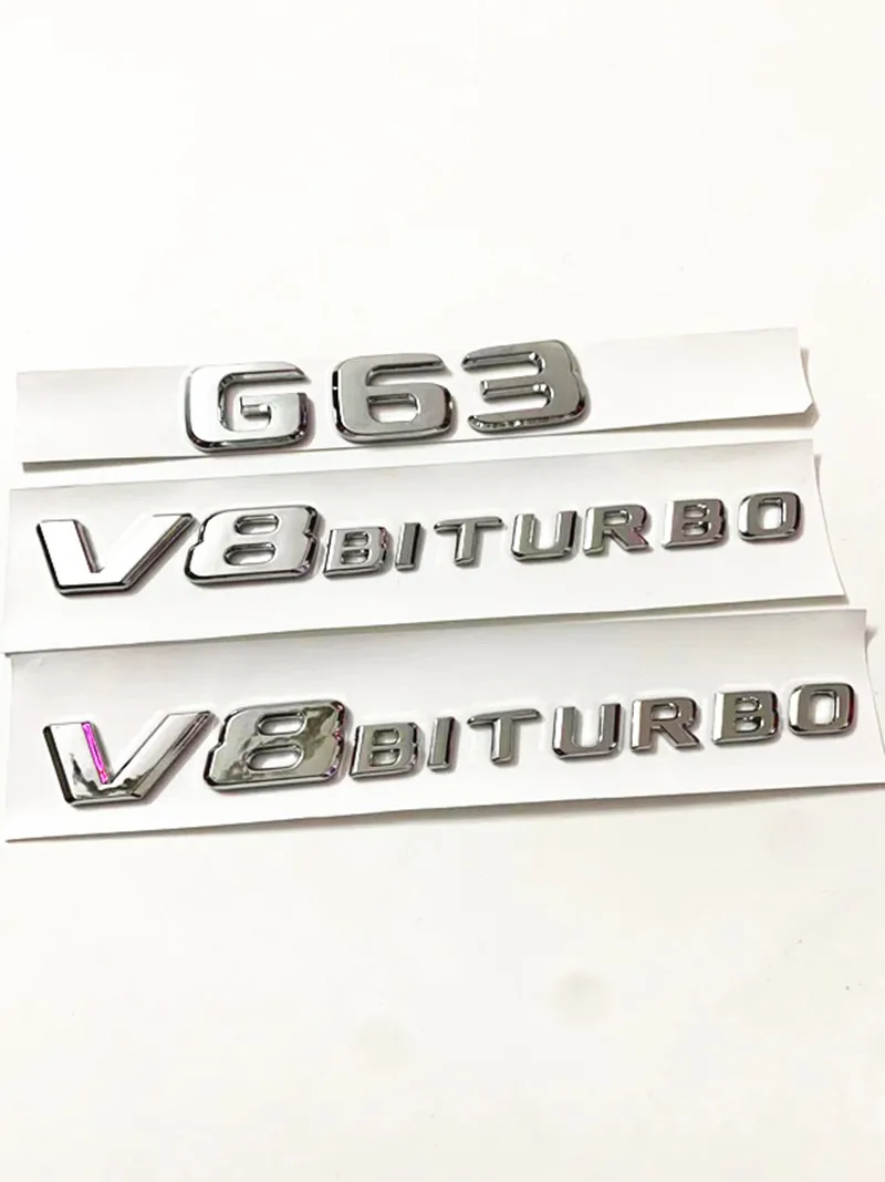 3D ABS Black Car Rear Trunk Badge Letters Logo G63 G65 G500 G550 V12 V8 BITURBO Emblem For Mercedes Benz W463 W464 Accessories