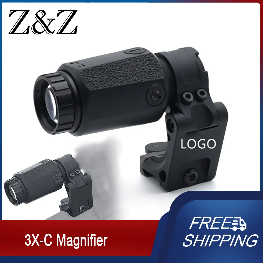 3X-C Scope 3X Magnifier with FTC Mount Perfect Red Dot Combo Folding Side Flip Holographic Reflex Magnifiers for 558 556 553