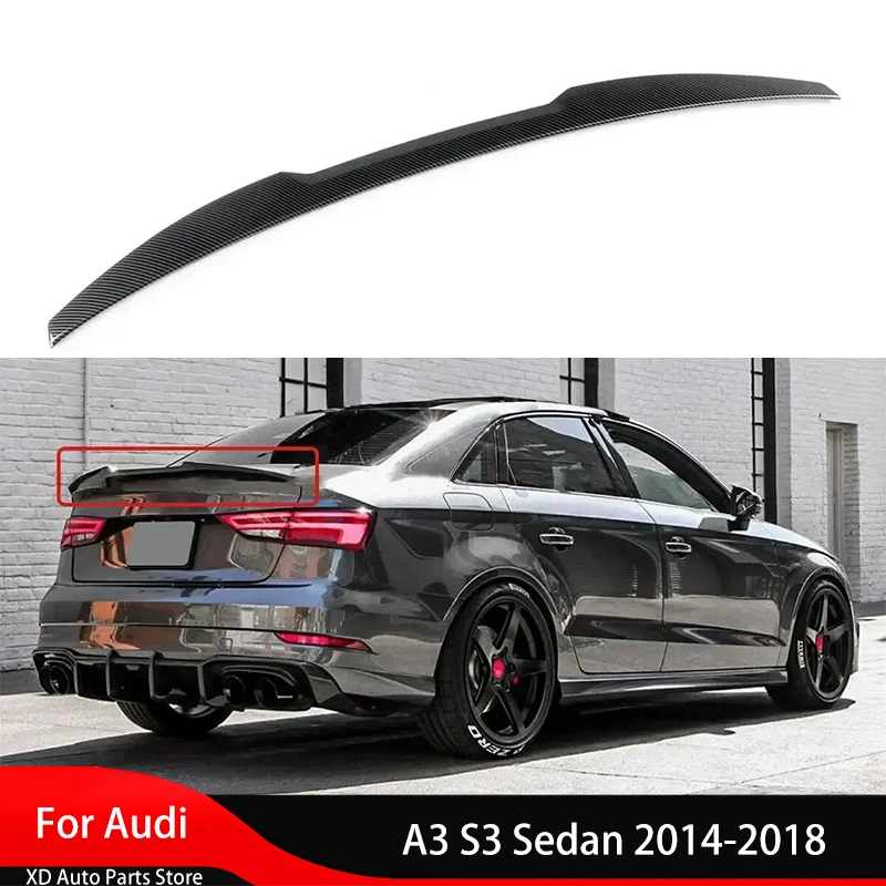 

Rear Spoiler Wing Lip Extension for Audi A3 S3 Sedan 2014-2018 Rear Spoiler Trunk Lip Tail Wing Decoration Tail Fixed Wing