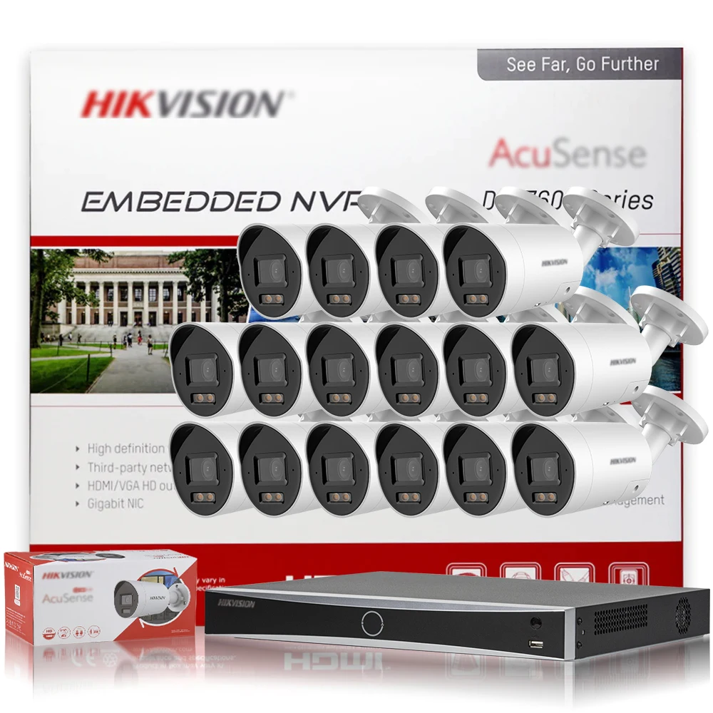 

Hikvision 8MP Security Kit 16CH POE NVR Audio Record Human Detection Bullet IP Camera Video Surveillance for Supermarket Store