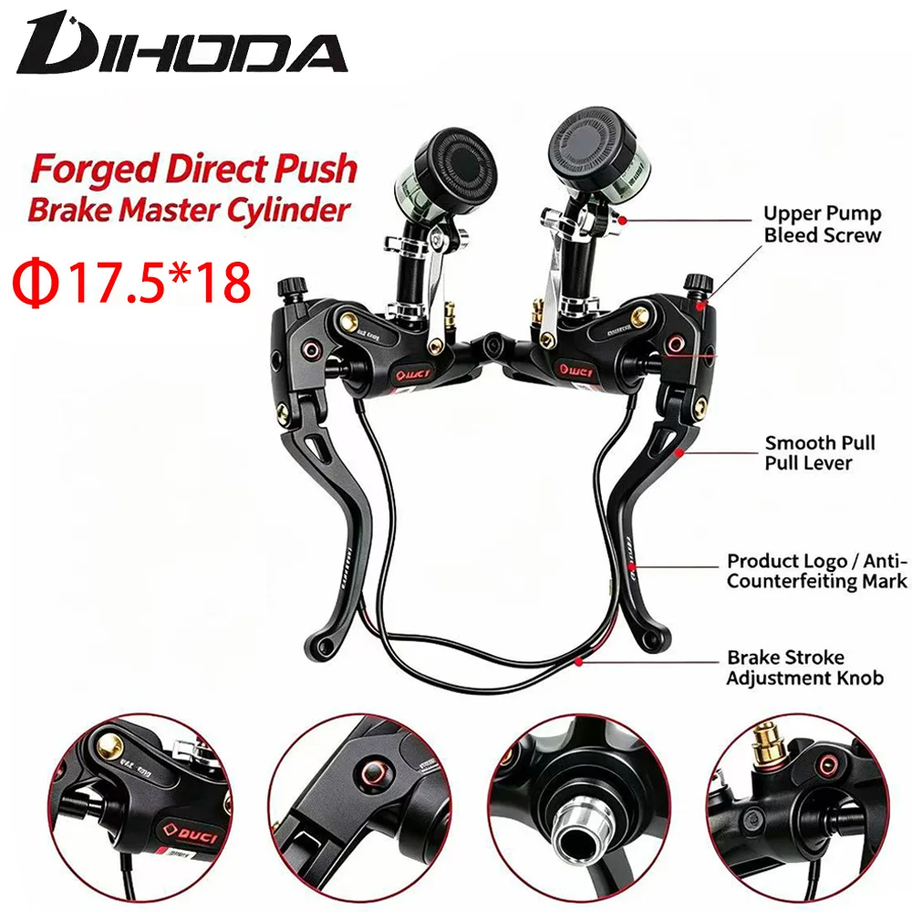 7/8" 22mm Universal Brake Clutch Master Cylinder Pump Lever CNC Aluminum L/R17.5x18 For Motorcycle Scooter Dirt Bike