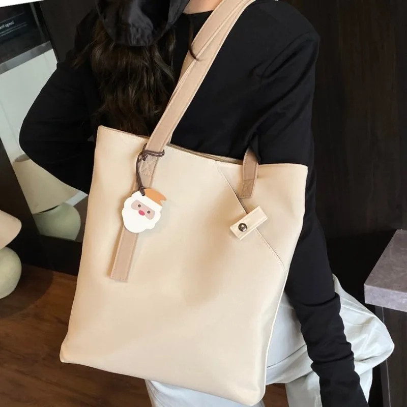 

Luxury Tote Messenger Purse Shopper Solid Color Commuter Elegant Leather Diaper Bag For Women Large Capacity Sleek Design