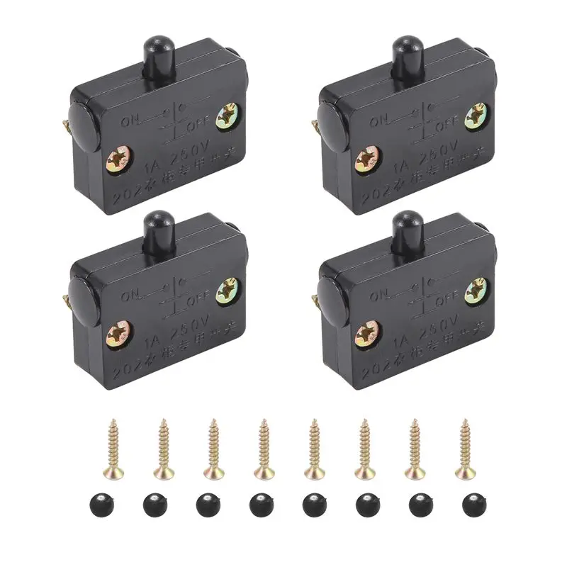 ABGE-4 Pcs Cabinet Door Switch Cabinet Lamp Switch Drawers Open On Close Door Applicable To 12V 24V 110V