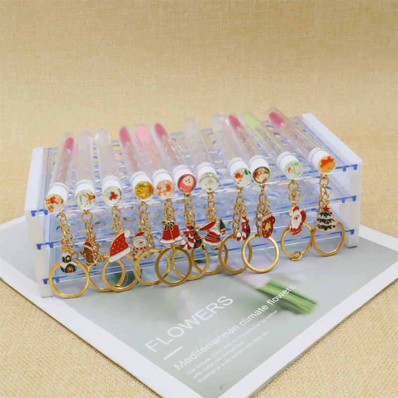10Pcs Christmas keychain Reusable Eyelash Brush Tube Eyelash Brush Applicator For Eyelash Extension Dust-Proof Lash Mascara Wand