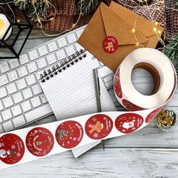 500pcs Merry Christmas Stickers Christmas Theme Seal Labels Stickers For DIY Gift Baking Package Envelope Stationery Decoration