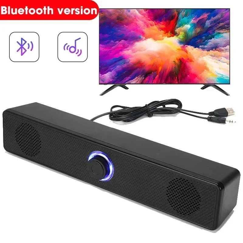 4D Computer Speakers Bluetooth 5.0 Wired Loudspeaker Surround Soundbar Speaker Stereo Subwoofer Sound bar for Laptop Notebook PC