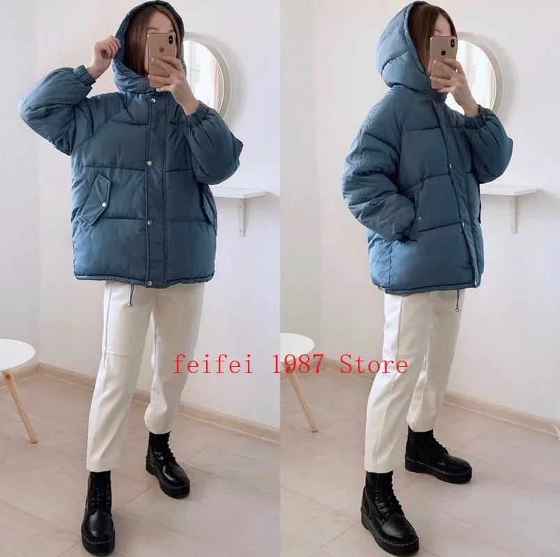 2020 New Short Purple Cotton-Padded Clothes Quilted Cotton Cloth Cotton-Padded Jacket Female Loose down Coat Winter