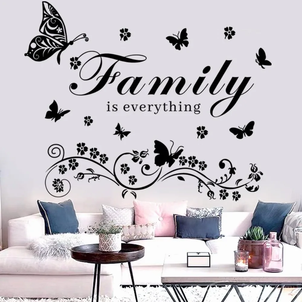 

Family Wall Art Decal - Removable Wall Stickers Quotes 'Family is Everything' for Living Room, Bedroom, Dining Room, Kitchen