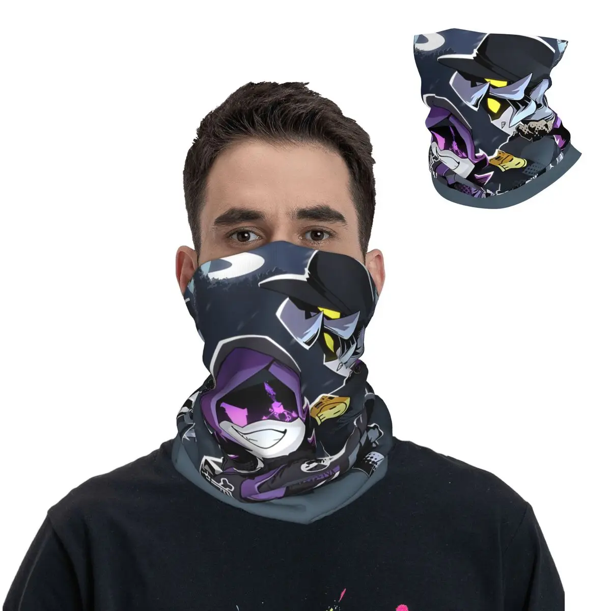 Cartoon Bandana Neck Gaiter Printed Motocross Murder Drones Face Scarf Multifunctional Headwear Cycling Unisex Adult Winter