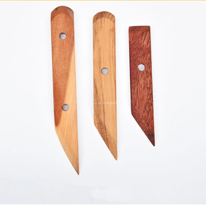 14-piece Set of Pottery Tools Wooden Scraper DIY Pull Blank Repair Blank Clay Sculpture Hand-made Scraper Set Oval Right Angle