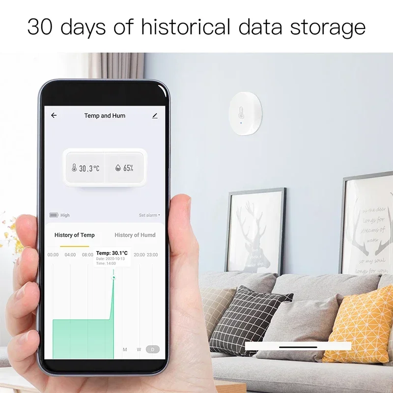 Smart ZigBee Tuya Smart Battery Powered Temperature And Humidity Sensor Security With Tuya Smart Life App Alexa Google Home