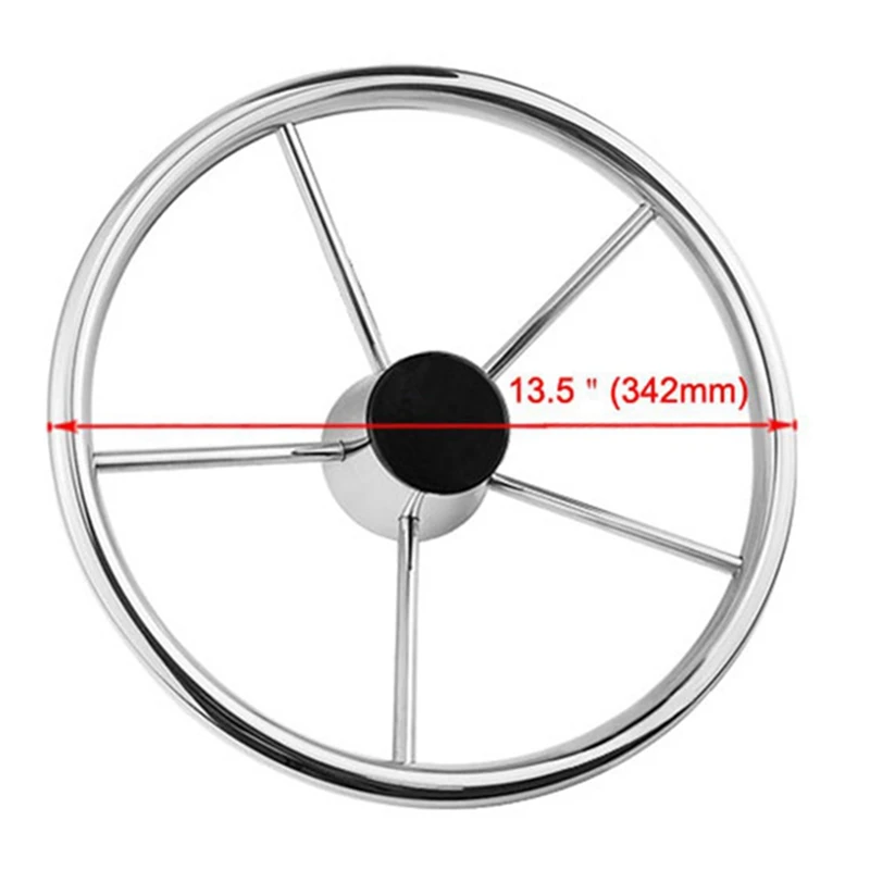 Boat Steering Wheel Stainless Steel 5 Spoke For Most Marine Yacht Boat Boating Equipment Accessories