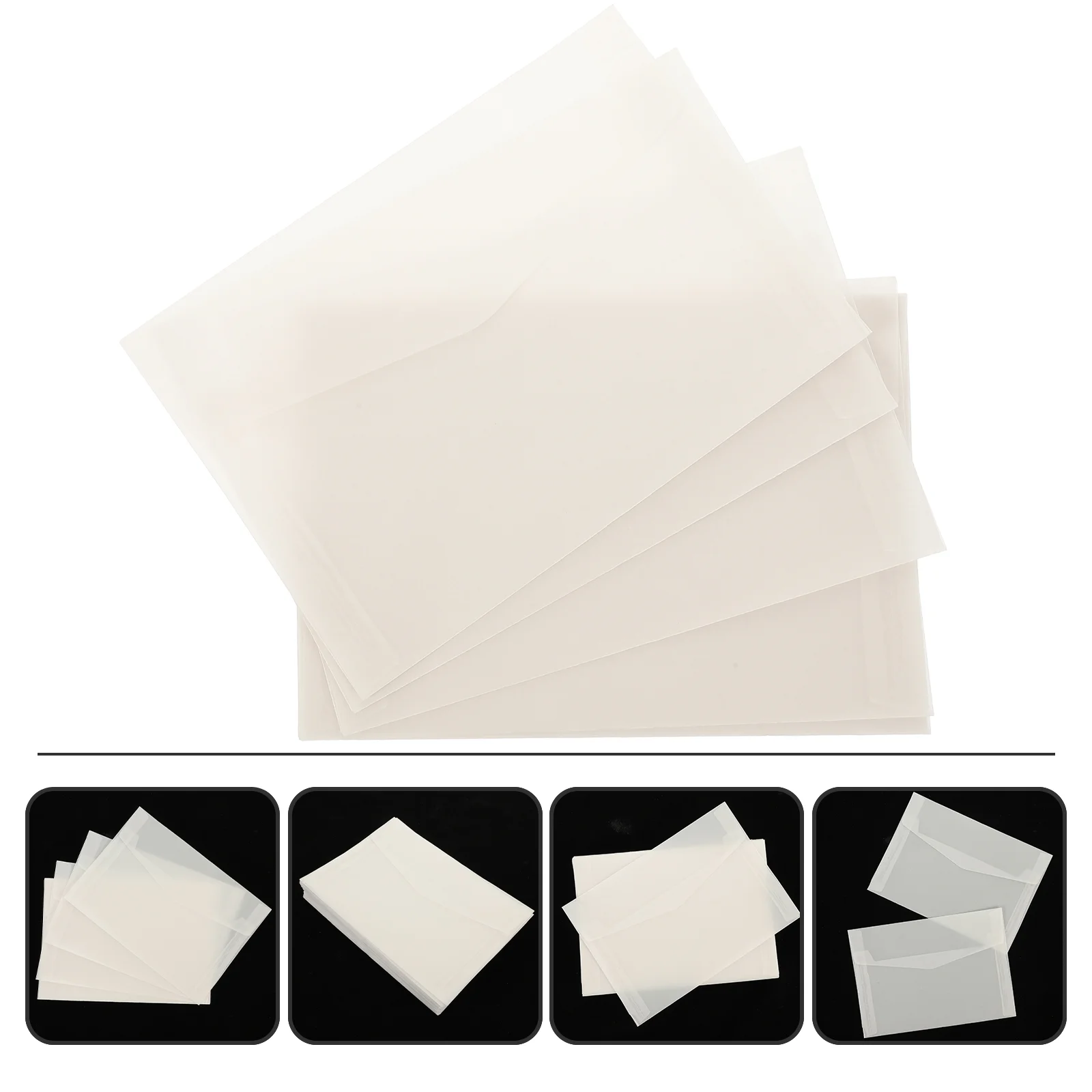 50 Pcs Photo Holder Blank Envelope for Invitation Hand Account White Paper Translucent Holders Cash