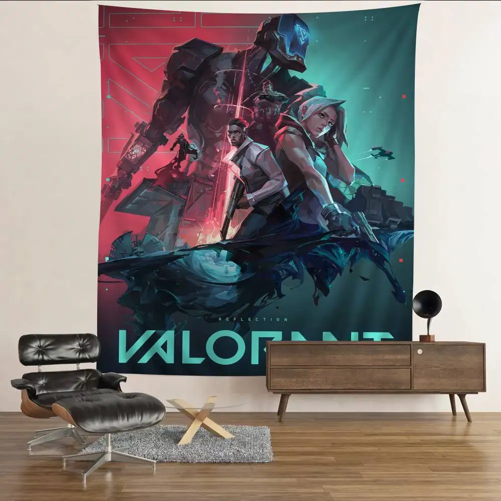 Large End Game Shooting V-valorantS Anime Tapestry Hippie Flower Wall Carpets Dorm Decor Cheap Hippie Wall Hanging