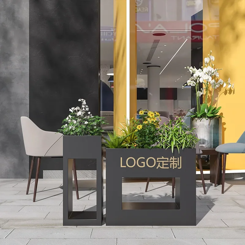 Outdoor wrought iron box combination restaurant partition  stand square outside  slot  bed