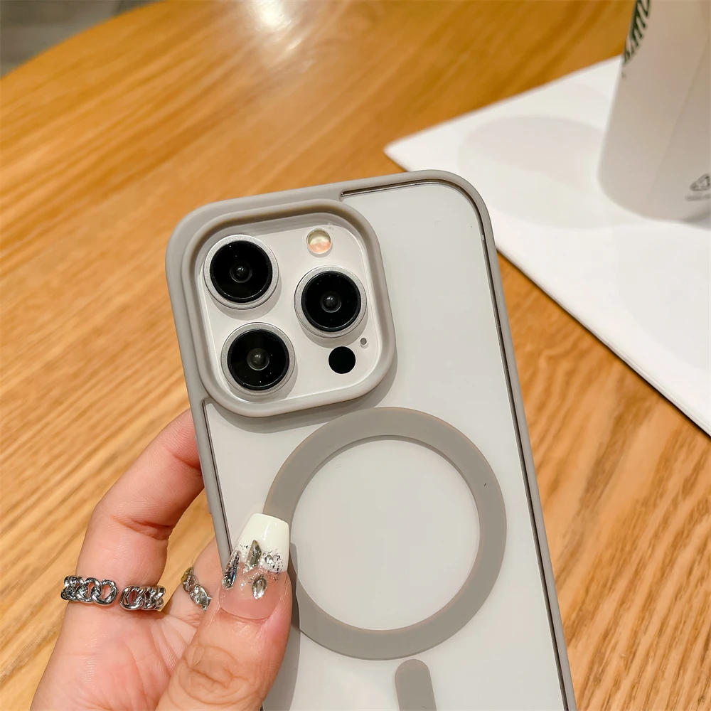 حافظة شحن لاسلكية فاخرة مضادة للصدمات Magsafe لهاتف iPhone 17 16 Plus 15 14 13 12 11 Pro Max XR 17Air مصد مغناطيسي شفاف 2026 #5