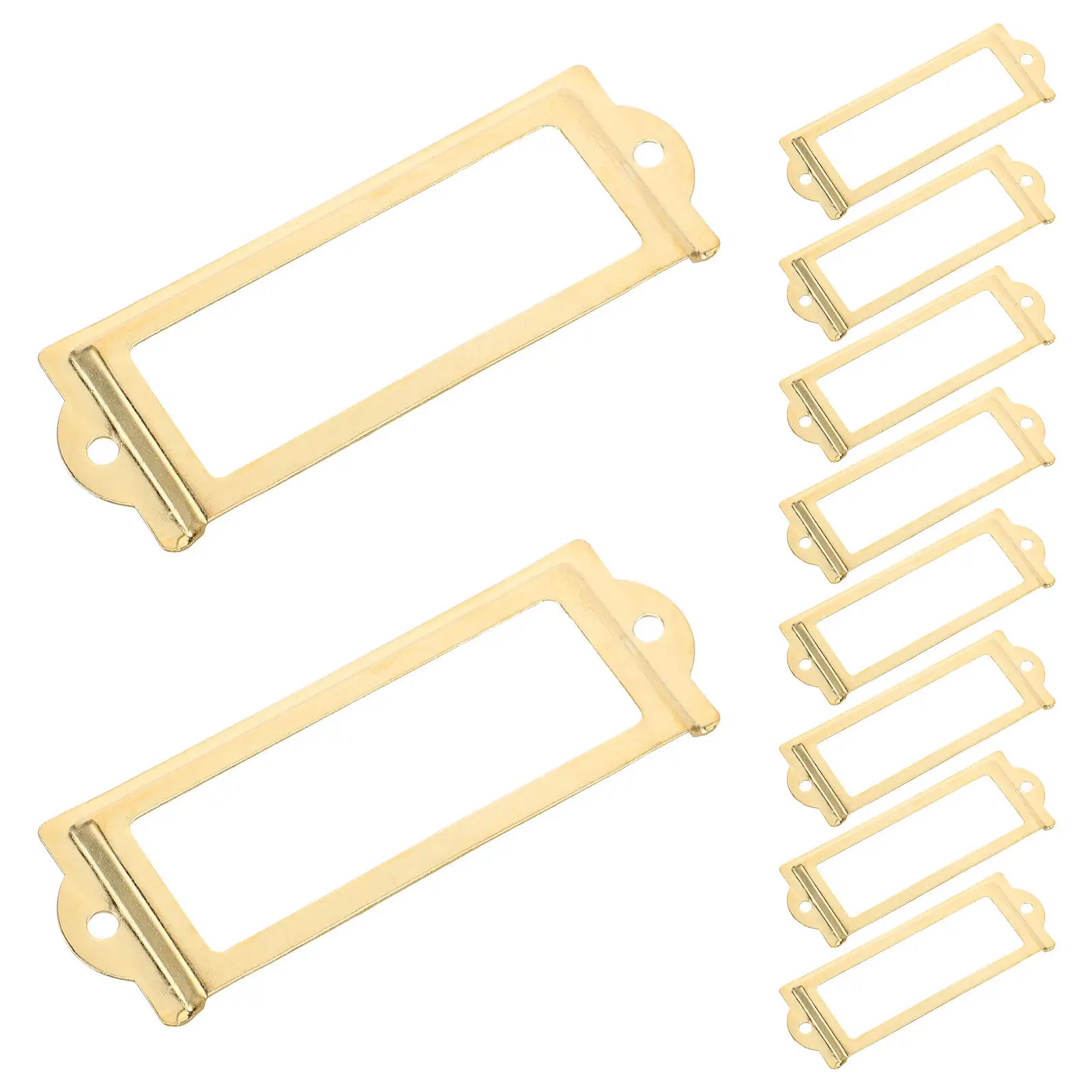 20Pcs Metal Name Card Frame Style Label Pull Handle Insert for Document Cabinet Furniture Office Drawer Label Tag Holder view 2