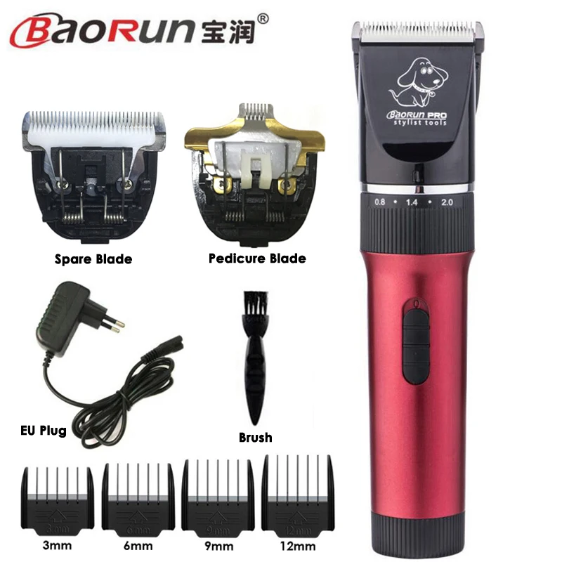 

BaoRun P6 Профессиональная машинка для стрижки волос для собак, перезаряжаемый триммер для домашних животных, бритва, малошумные электрические резаки, машина для стрижки