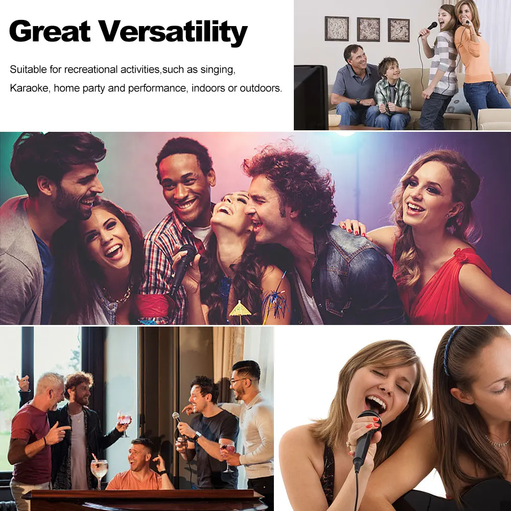 Microfono Bluetooth cablato da 3.5mm/6.5mm megafono portatile KTV omnidirezionale dinamico portatile per Karaoke Speech Wedding