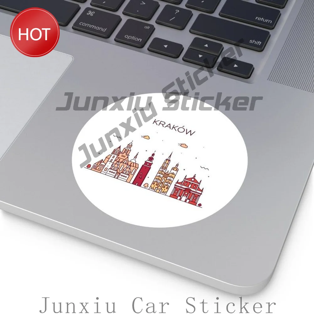 Krakow Poland City Skyline Water Resistant PVC Sticker For Car Bumper And Rear Window Travel Souvenir Decoration Decal