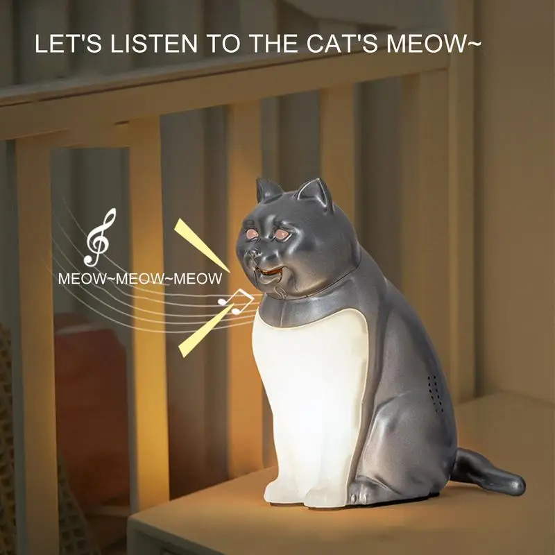 creatieve kat tafellamp bureaudecoratie kat nachtlampje met aromatherapie USB opladen geluidseffect slaapkamer nachtkastje bureaulamp