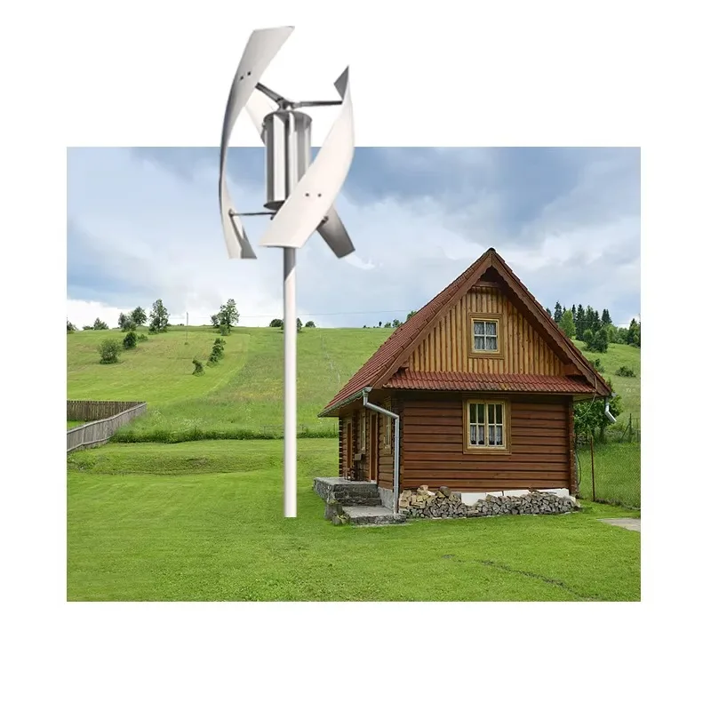 1000w 1kw 24v Windmill Low Noise Vertical Wind Turbine Generator with Inner Fiberglass Blades Wind Fan for Home Use