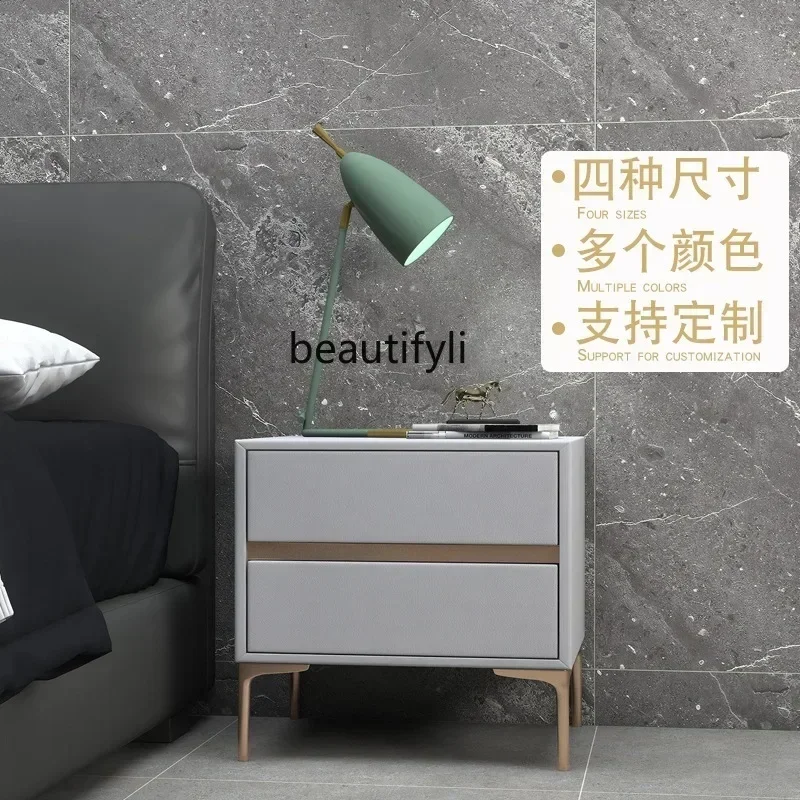 SS ss7486 طاولة بجانب السرير لغرفة النوم الإيطالية البسيطة، وطاولة بجانب السرير من الخشب الصلب الحديث البسيط، وخزانة ارتداد شخصية مع