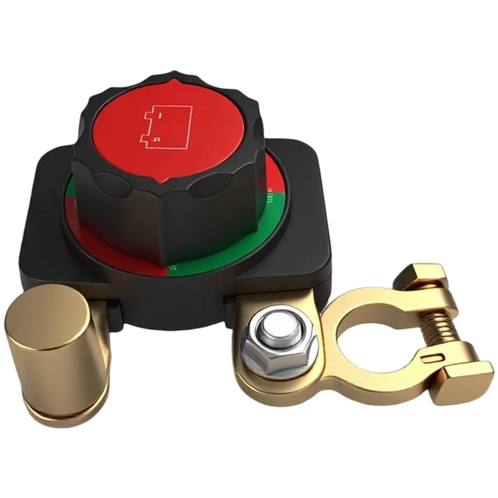 Car Maintenance 7*4.8*3.8cm Battery Disconnect Switch Vehicle Power Cut 360 Degree Rotation Pure Copper Construction