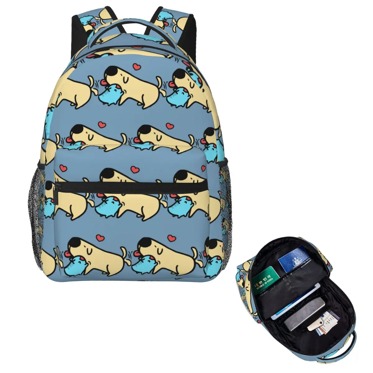 

Dog And Cat Love, Bugcat Capoo, Bug Cat Student Backpack School Bag Hiking Travel Daypack Fashion Bookbag Shoulder Bags