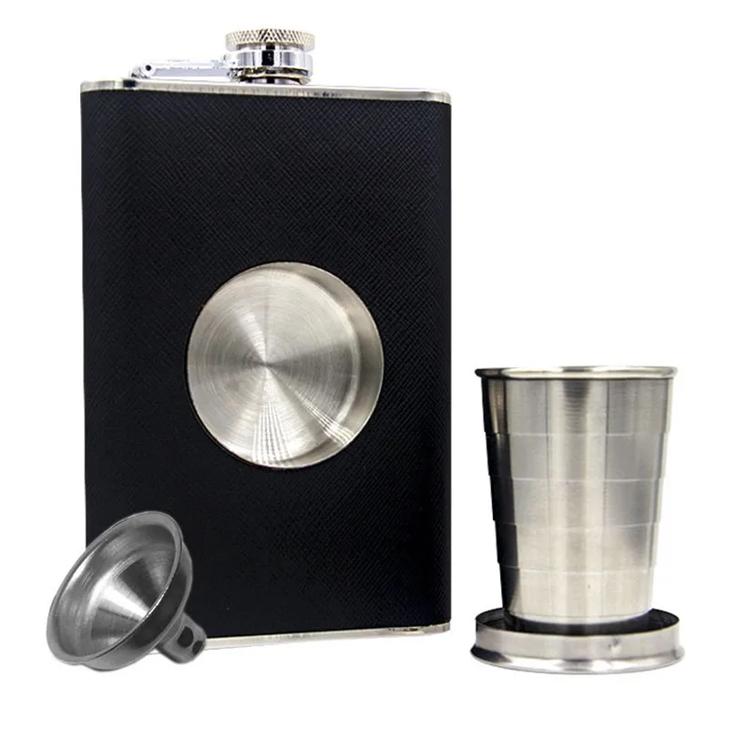 

8oz Outdoor Portable Travel Wine Bottle Pot Stainless Steel Whiskey Flask Hip Flask With Funnel Men Party Gift