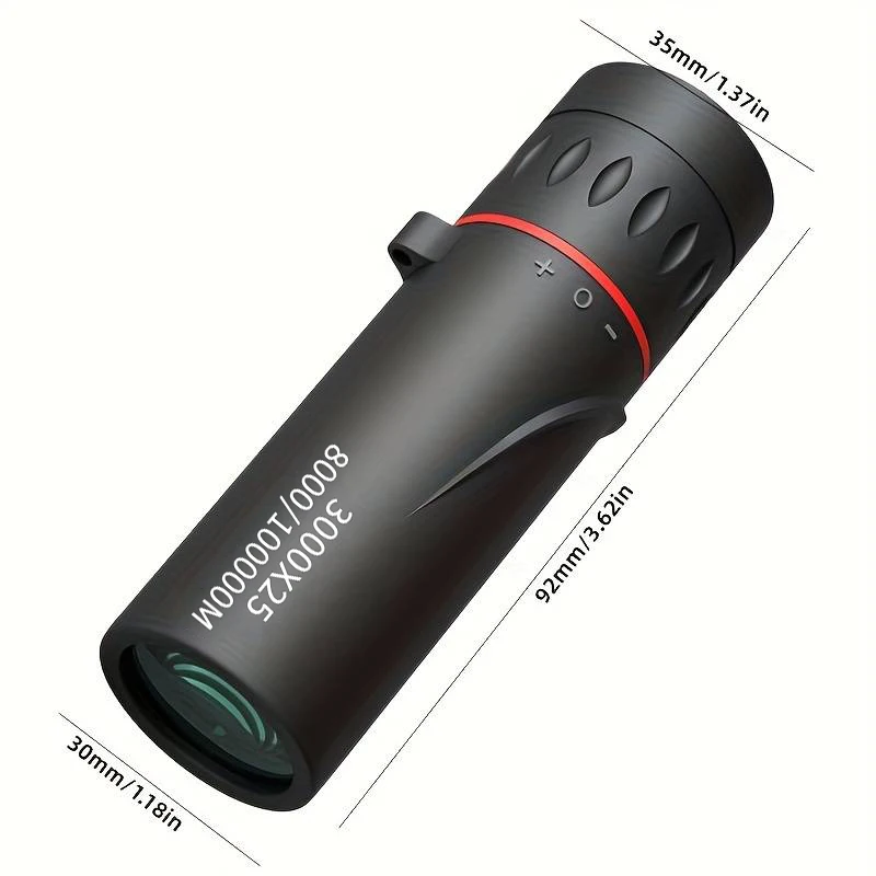 3000x25 monocular HD remote professional monocular, mini portable telescope, suitable for outdoor camping and hunting