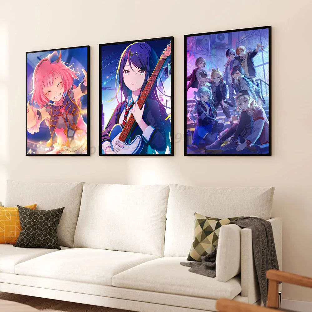 1pc Project S-Sekai Poster Self-adhesive Art Waterproof Paper Sticker Coffee House Bar Room Wall Decor