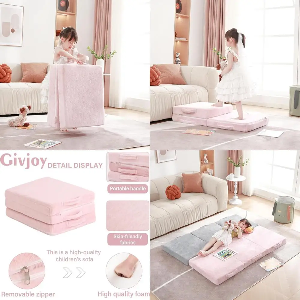 

Washable Toddler Floor Mat with Storage for Kids' Playtime, Daycare, and Sleepovers