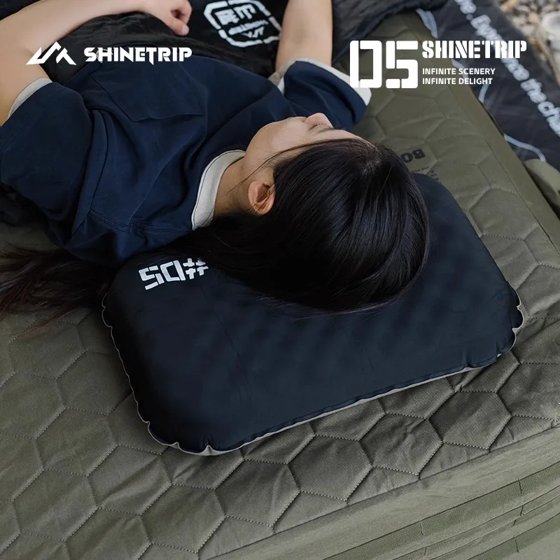 ShineTrip Portable Folding Inflatable Camping Pillow Outdoor Travel Pillow Ergonomic For Travel Home Office Sleeping