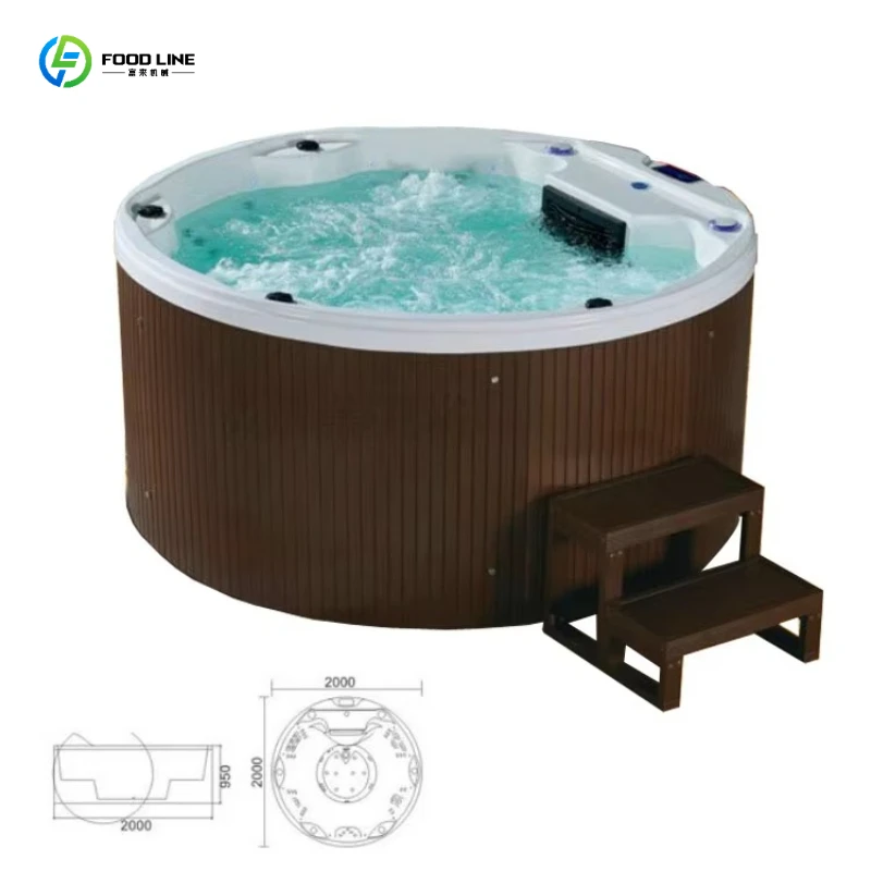 2-Seater Outdoor Inflatable Massage Tub, 130 Portable Bubble Jets, Heated Hot Spa for Garden & Poolside