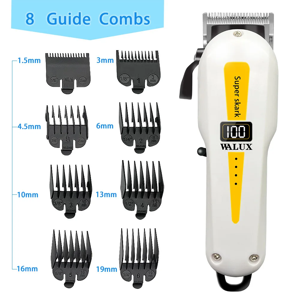 Professional ตัดผมตัดผม Clipper แบตเตอรี่ลิเธียม USB ชาร์จ Trimmer จอแสดงผล LCD Home Men Beard เครื่องโกนหนวดตัดผม