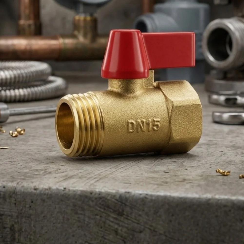 Compact Brass Ball Valve 1/2 Inch NPT Inner Outer Thread for Reliable Manual Flow Regulation in Piping Installations