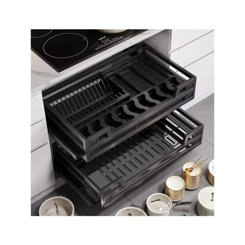 

2-Layer stainless steel cabinet storage device