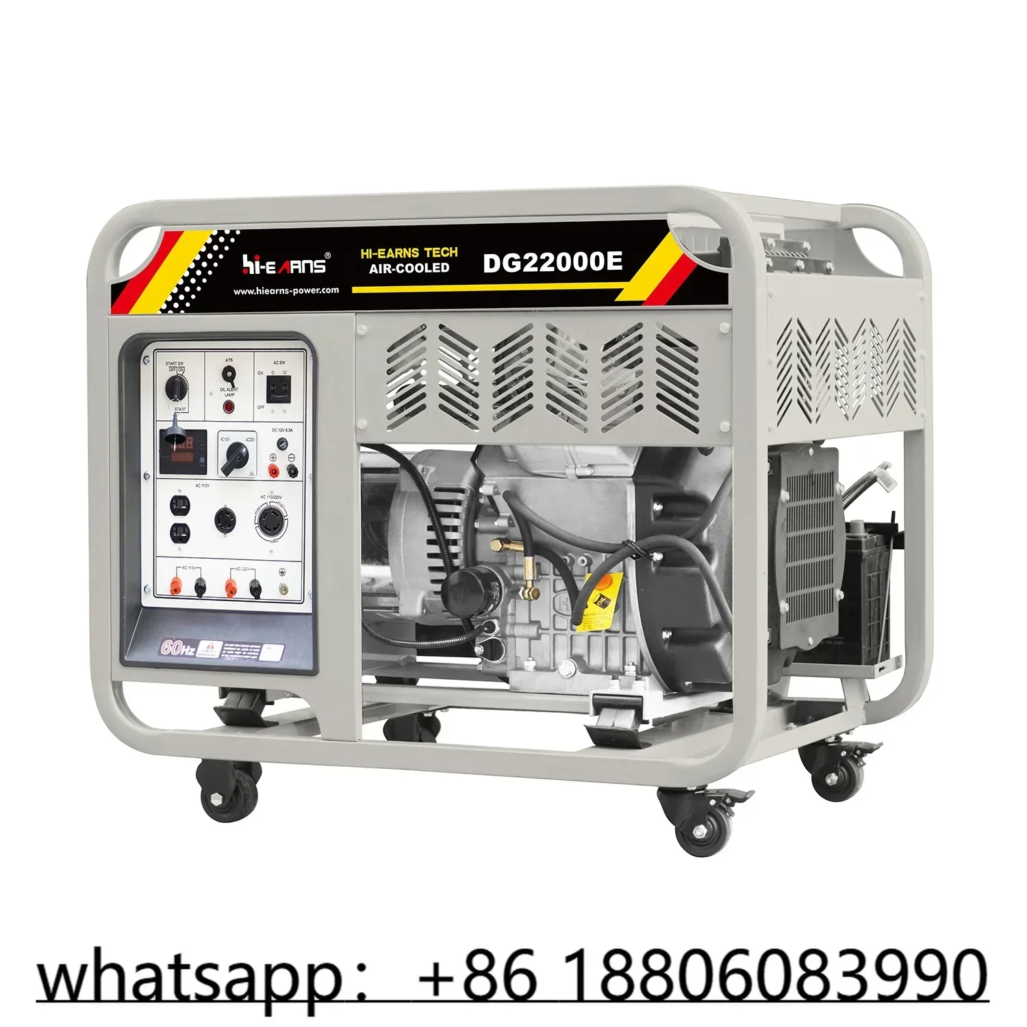 chinese brand hi-earns DG22000E two cylinder open type air cooled die·sel generator HR2V98F engine