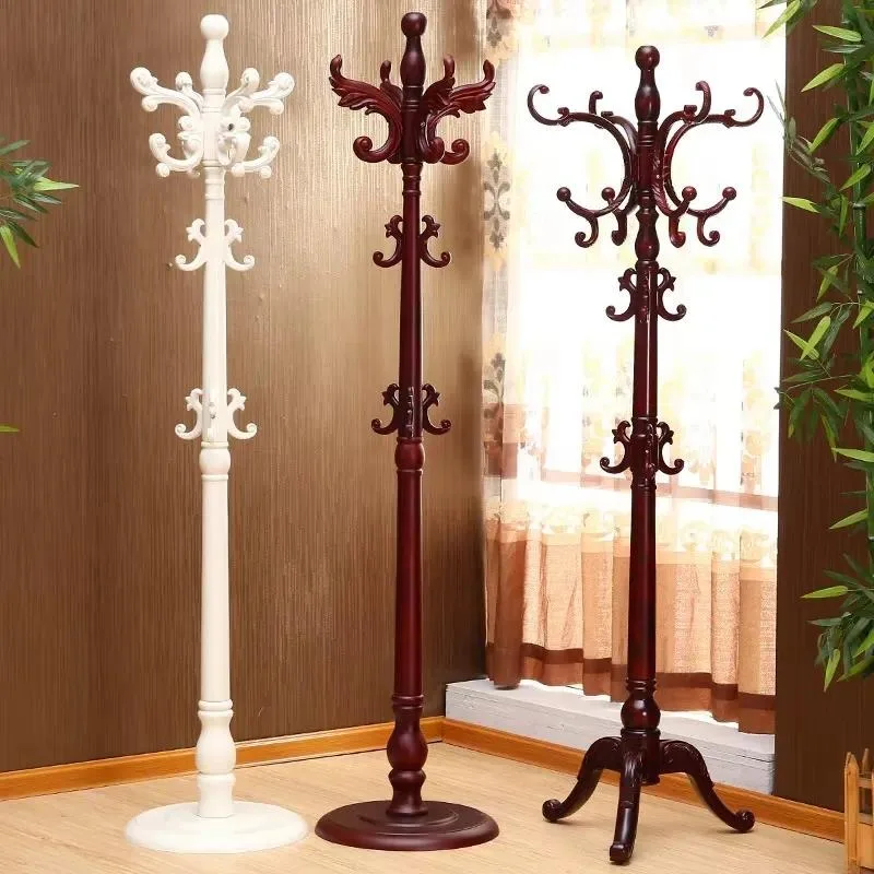 Solid Wood Hangers Floor to Ceiling Bedroom Wardrobe Clothes Rack Storage Organizer Space Saving Garment Display Stand
