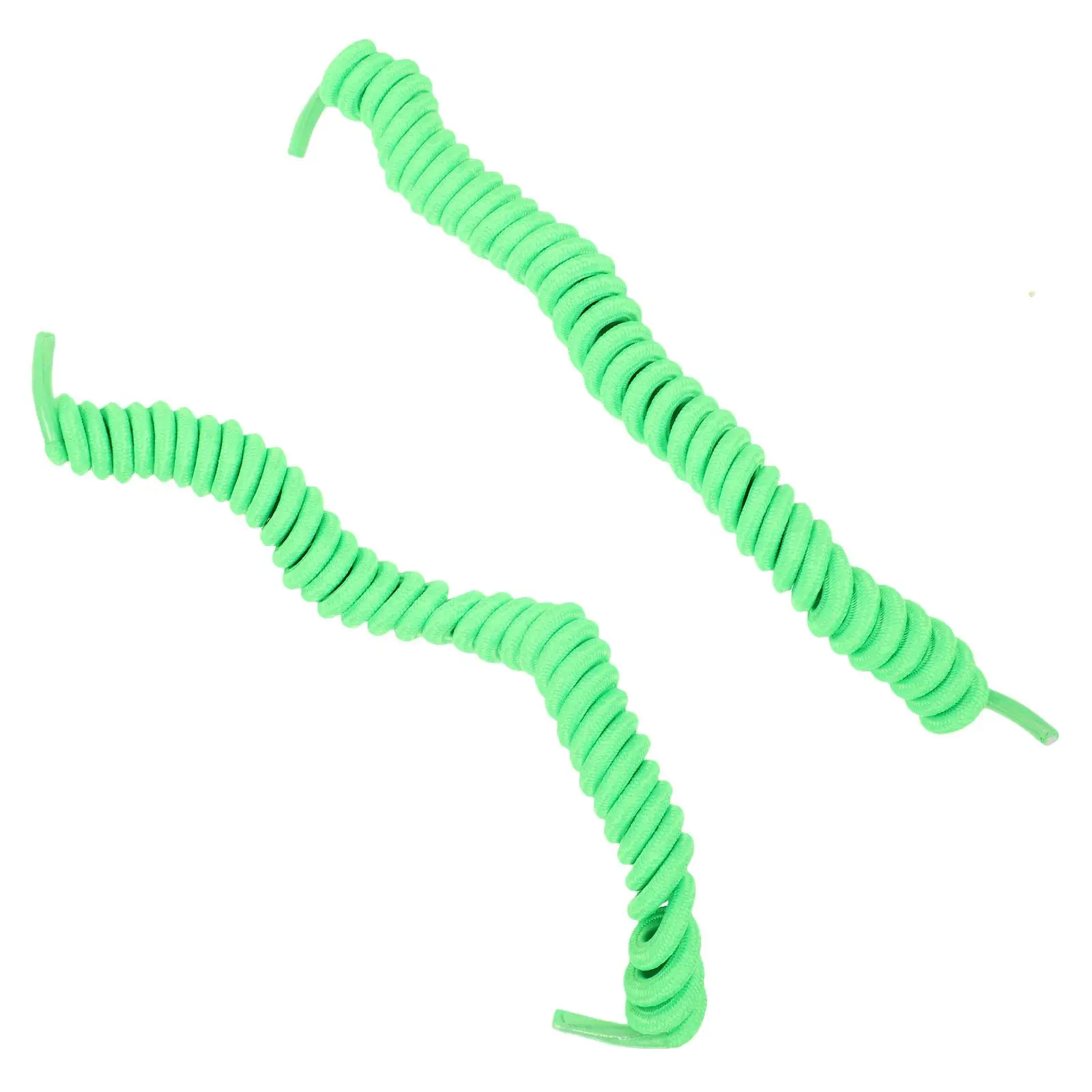 2pcs Elastic Shoelaces for Sneakers Sports Kids Adults Fluorescent Green Replacement Polyester Accessories